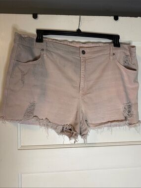 Women’s Ombré Distressed Light/Blue Pink Denim Shorts